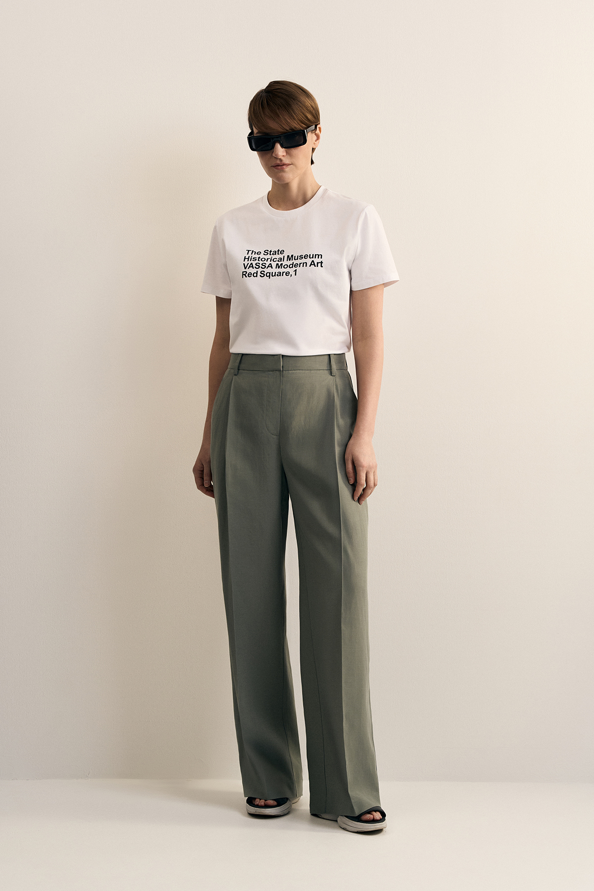 Футболка с принтом VASSA CODE, пол female, цвет white