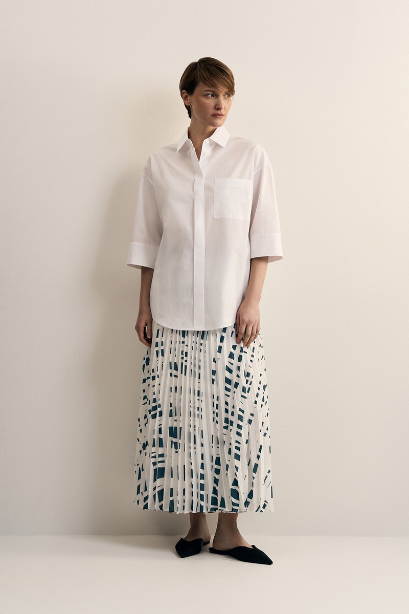 Рубашка с коротким рукавом VASSA CODE, пол female, цвет white