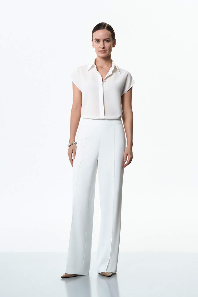Брюки белые VASSA&Co, пол женский, цвет белый