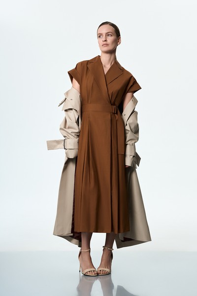 Платье с запахом VASSA&Co, пол женский, цвет коричневый