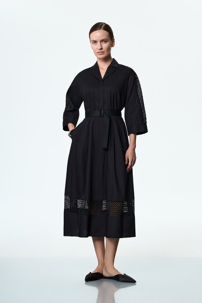 Платье с кружевом VASSA&Co, пол женский, цвет черный