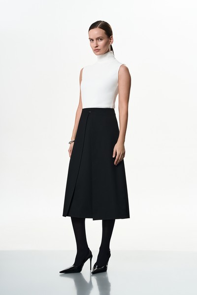 Юбка со съемной деталью VASSA&Co, пол женский, цвет черный