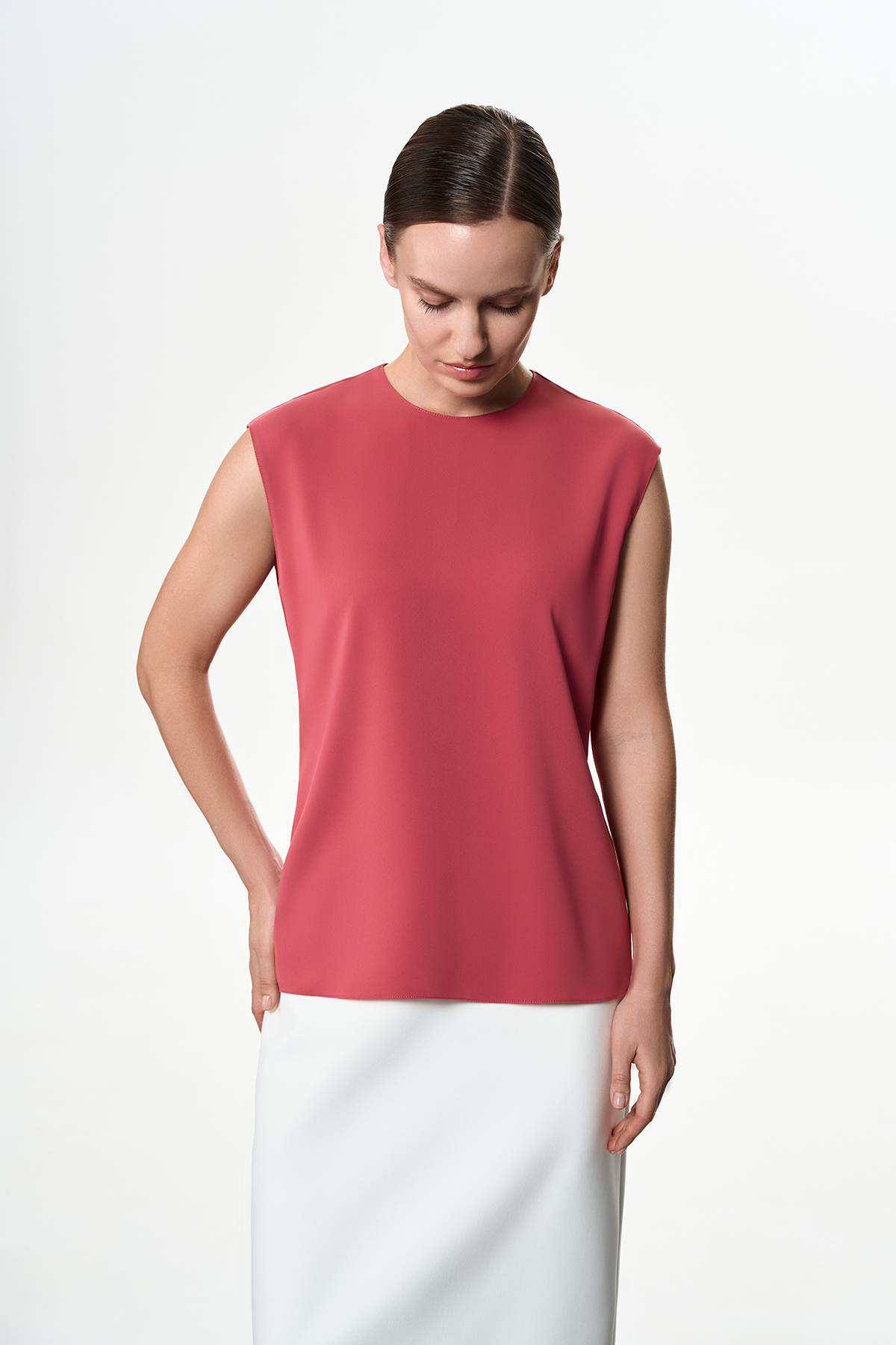 Блузка розовая VASSA&Co, пол женский, цвет розовый