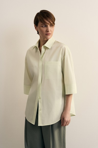 Рубашка с коротким рукавом VASSA CODE, пол женский, цвет зеленый
