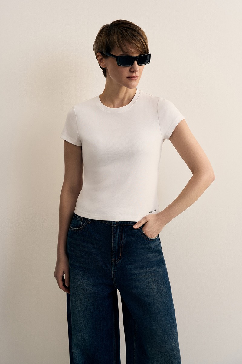 T-shirt VASSA CODE, пол female, цвет white