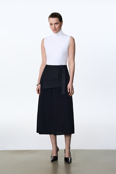 Юбка со съемной баской VASSA&Co, пол female, цвет black