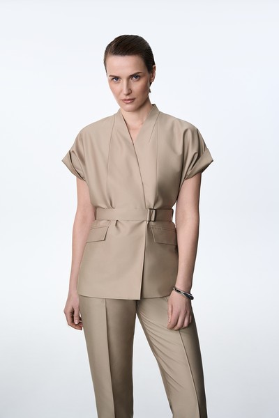 Жакет с поясом VASSA&Co, пол female, цвет green