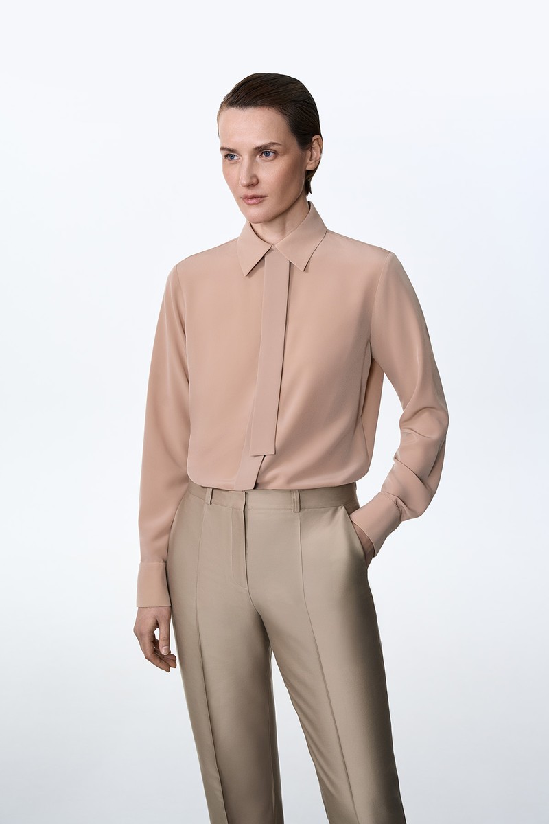 Блузка бежевая VASSA&Co, пол женский, цвет бежевый