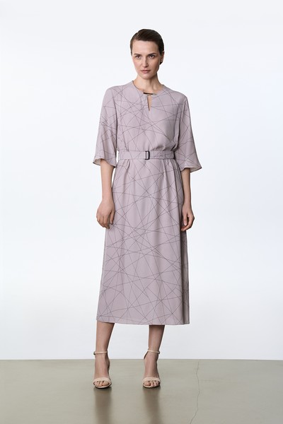 Платье с принтом VASSA&Co, пол женский, цвет коричневый