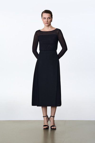 Блузка из сетчатой ткани VASSA&Co, пол женский, цвет черный