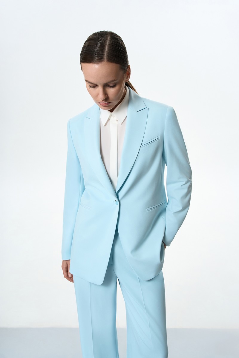 Жакет голубой VASSA&Co, пол female, цвет голубой