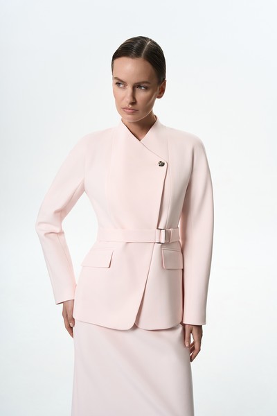 Жакет с поясом VASSA&Co, пол female, цвет pink