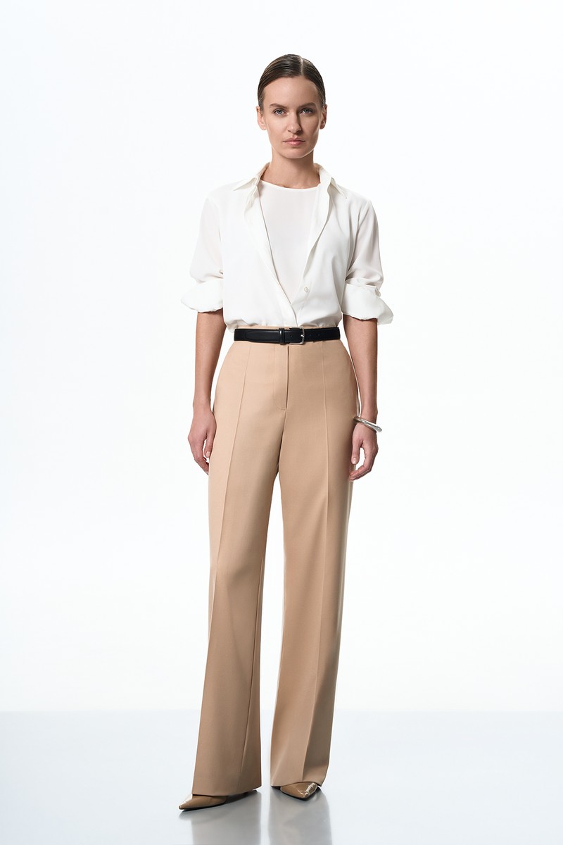 Брюки бежевые VASSA&Co, пол female, цвет бежевый