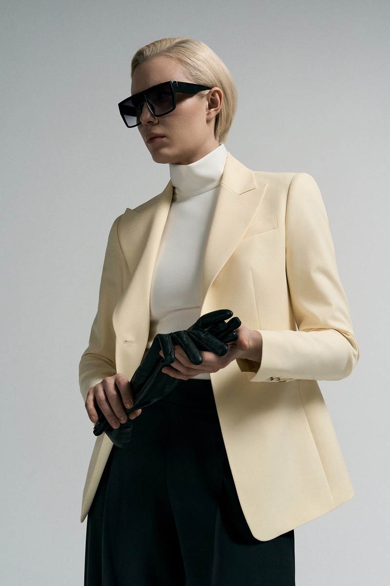 Жакет однобортный VASSA&Co, пол female, цвет yellow