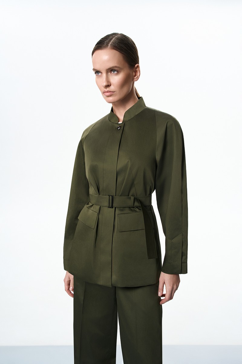 Жакет оливкового цвета VASSA&Co, пол female, цвет зеленый