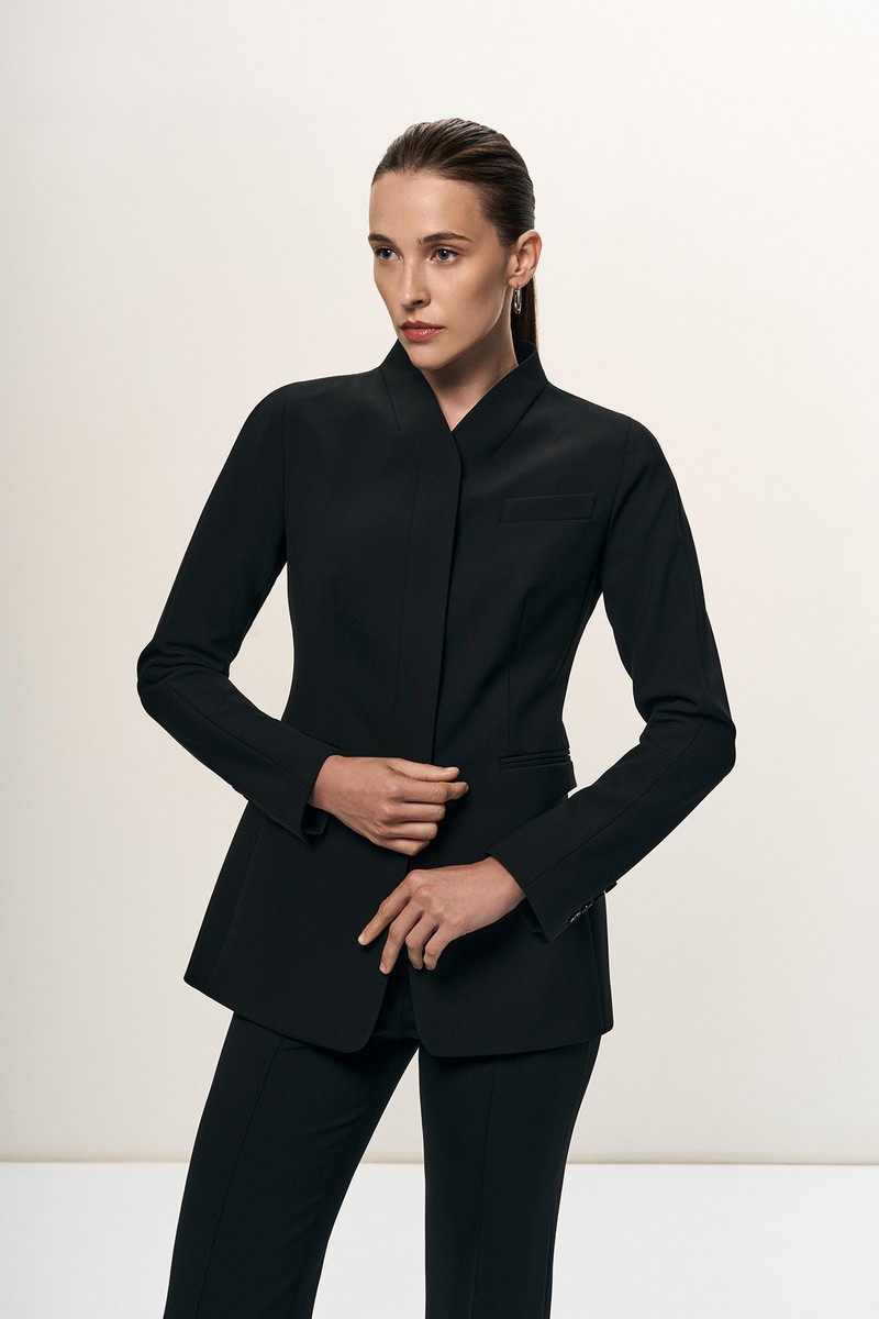 Жакет с воротником-стойкой VASSA&Co, пол female, цвет black