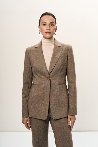 Жакет бежево-коричневый VASSA&Co, пол female, цвет brown