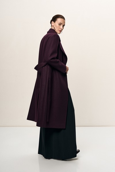 Пальто сливового цвета VASSA&Co, пол female, цвет red