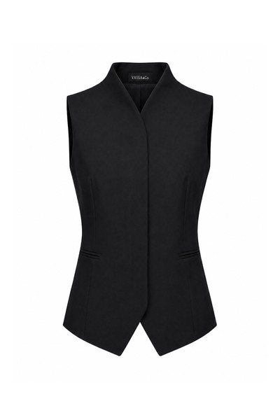 Жилет приталенного кроя VASSA&Co, пол female, цвет black