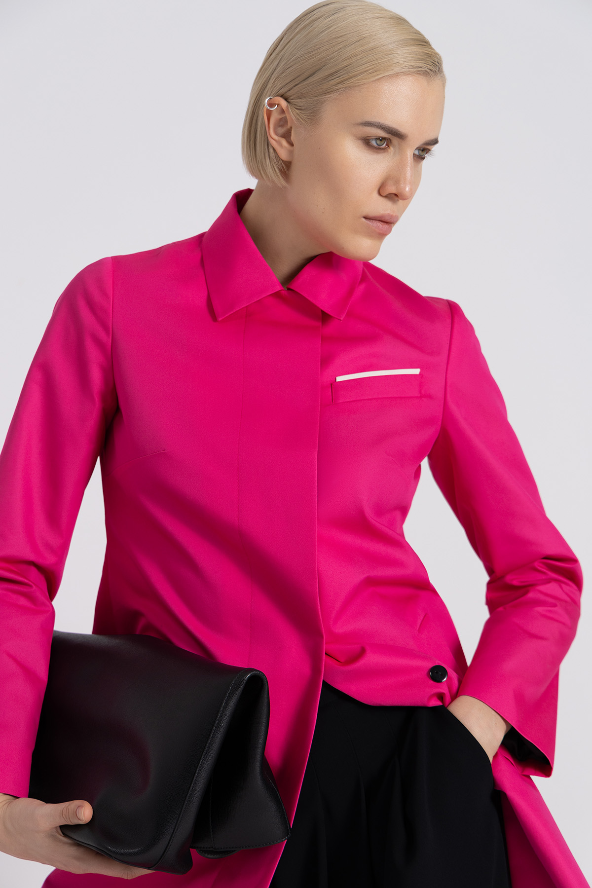 Плащ прямого кроя из хлопка VASSA&Co, пол женский, цвет розовый