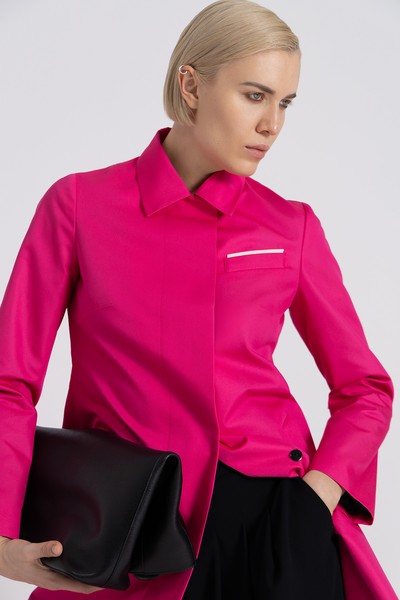 Плащ прямого кроя из хлопка VASSA&Co, пол женский, цвет розовый