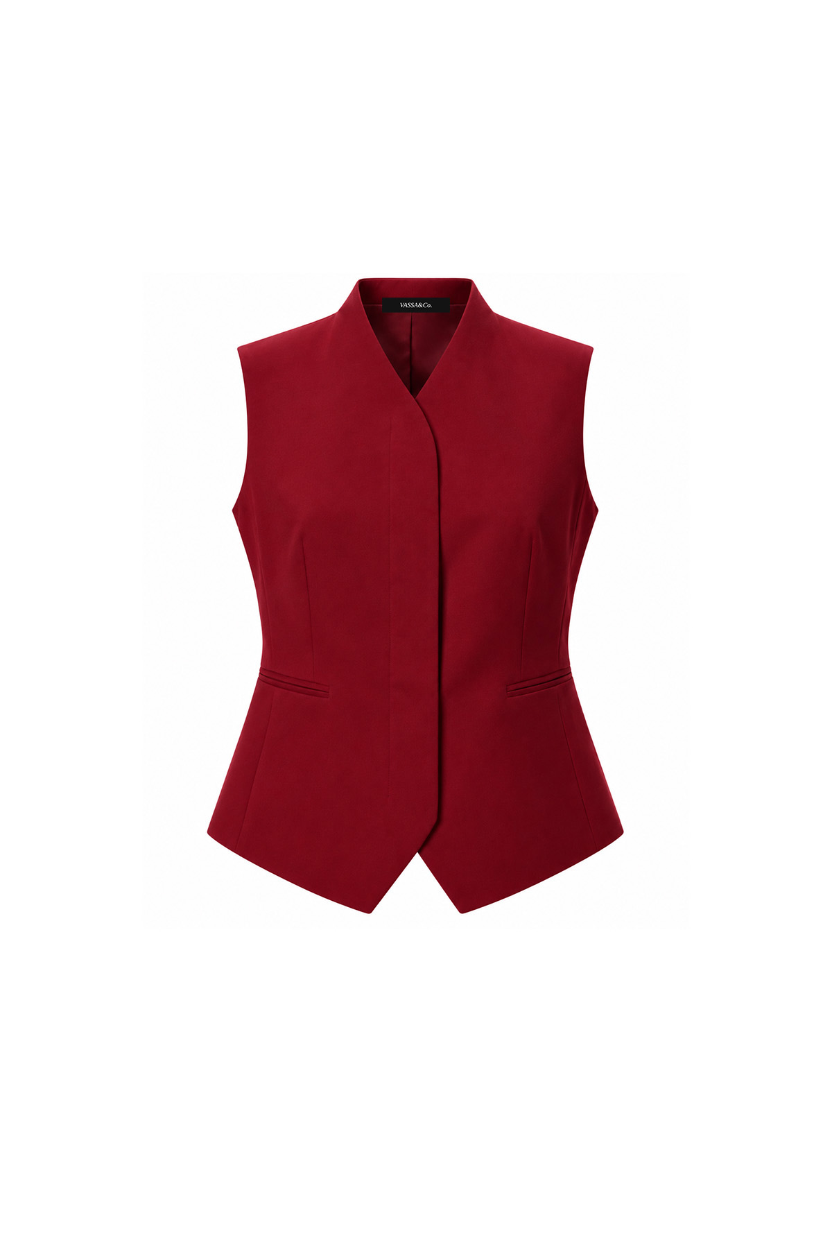 Жилет бордовый приталенный VASSA&Co, пол female, цвет red