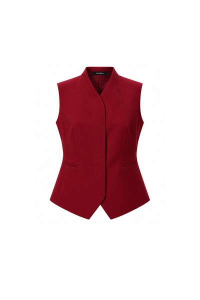 Жилет бордовый приталенный VASSA&Co, пол female, цвет red