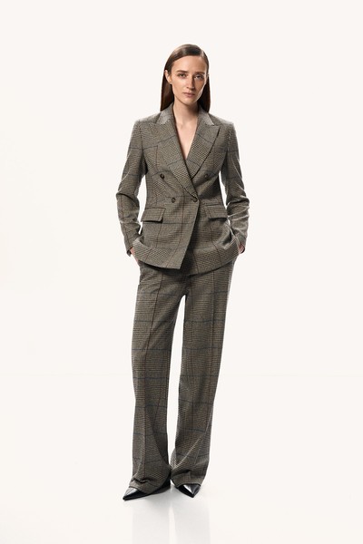 Брюки широкие в клетку VASSA&Co, пол female, цвет brown