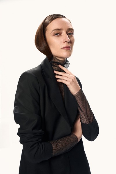 Водолазка кружевная VASSA&Co, пол женский, цвет черный