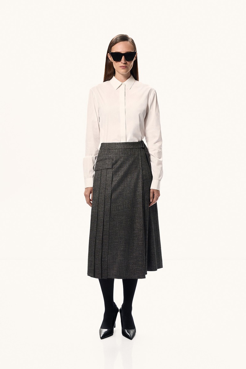 Юбка с асимметричным запахом VASSA&Co, пол female, цвет серый