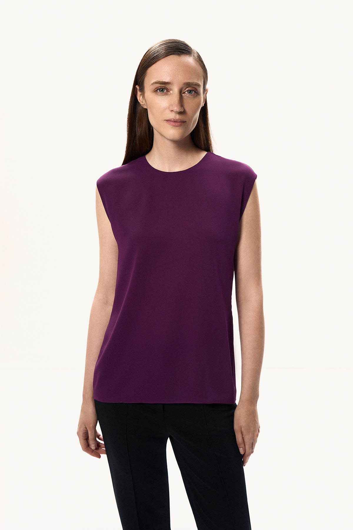 Блузка без рукавов VASSA&Co, пол female, цвет violet