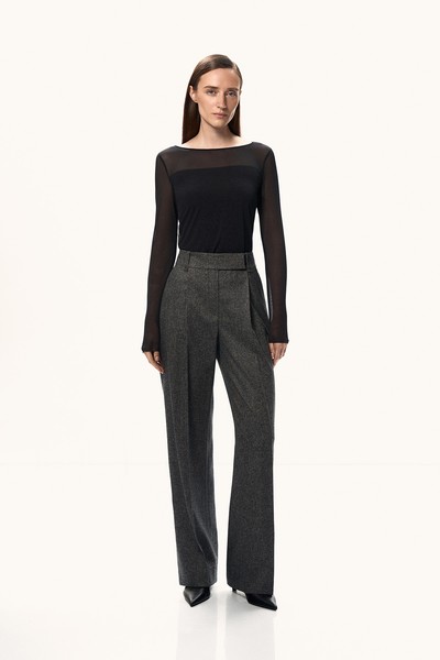 Широкие брюки из костюмной ткани VASSA&Co, пол female, цвет серый