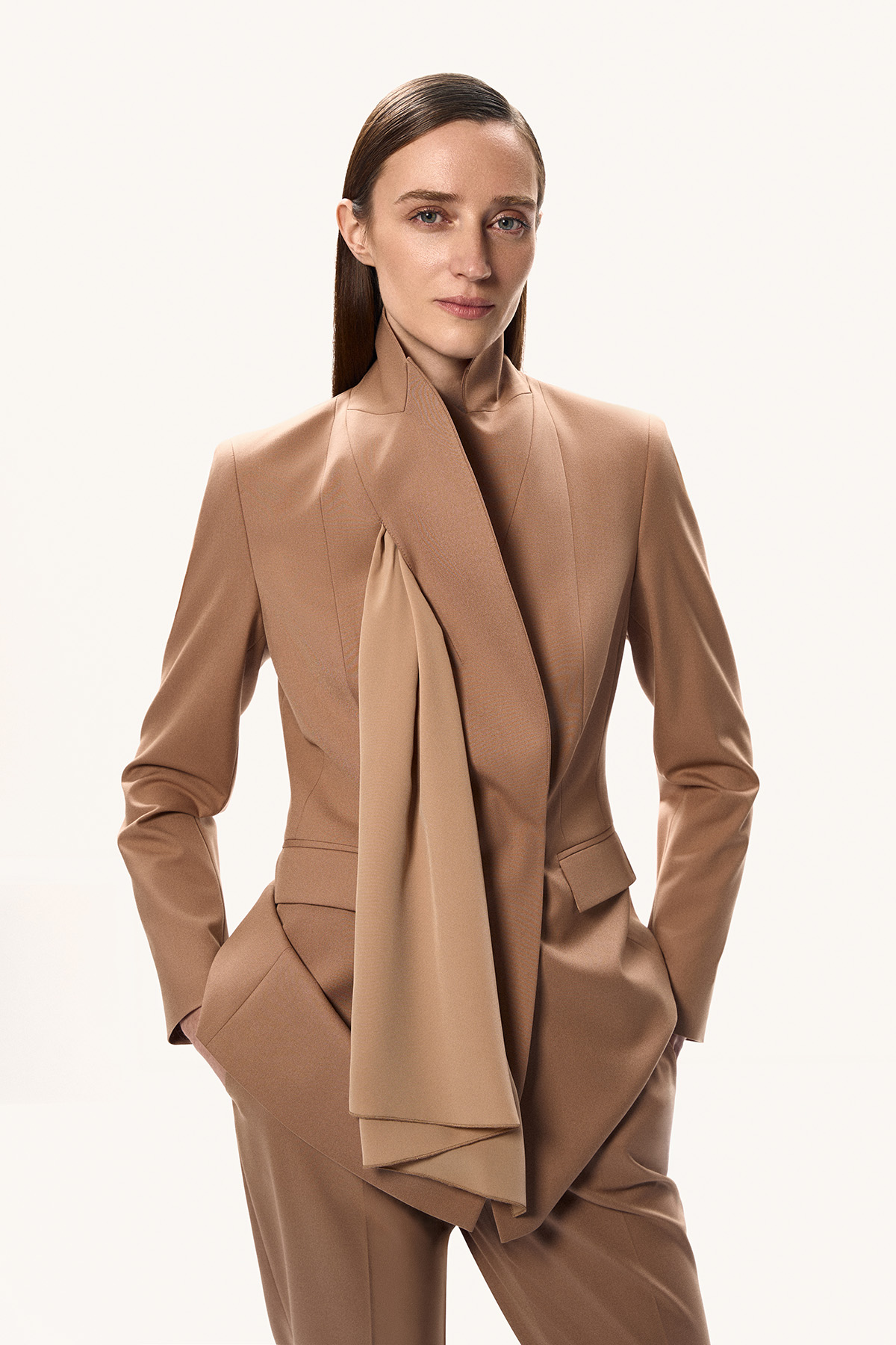 Жакет со съемным воротником VASSA&Co, пол female, цвет brown