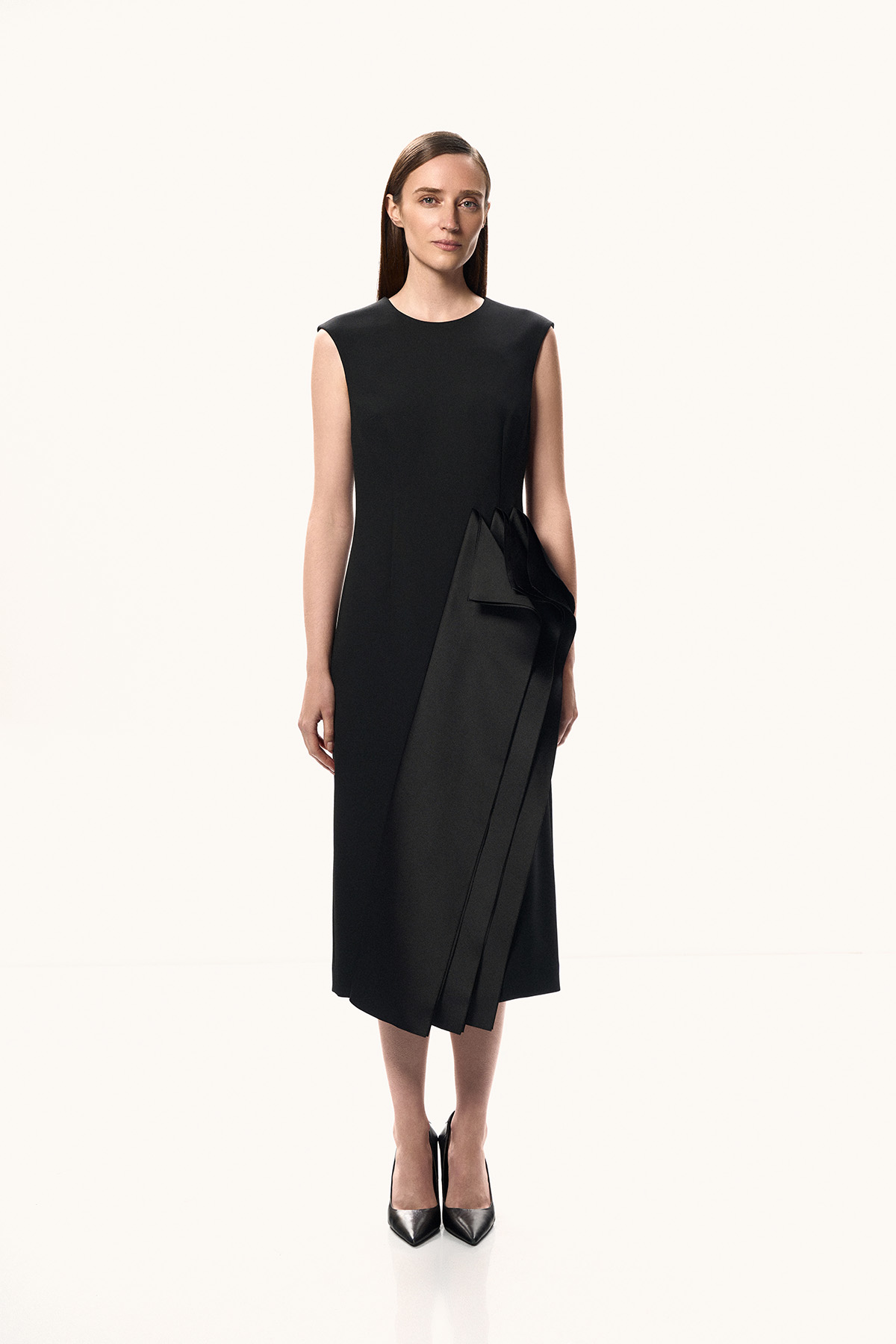 Платье с асимметричной драпировкой VASSA&Co, пол female, цвет black
