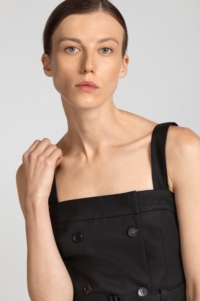 Топ с двубортной застежкой VASSA&Co, пол женский, цвет черный, фото №3