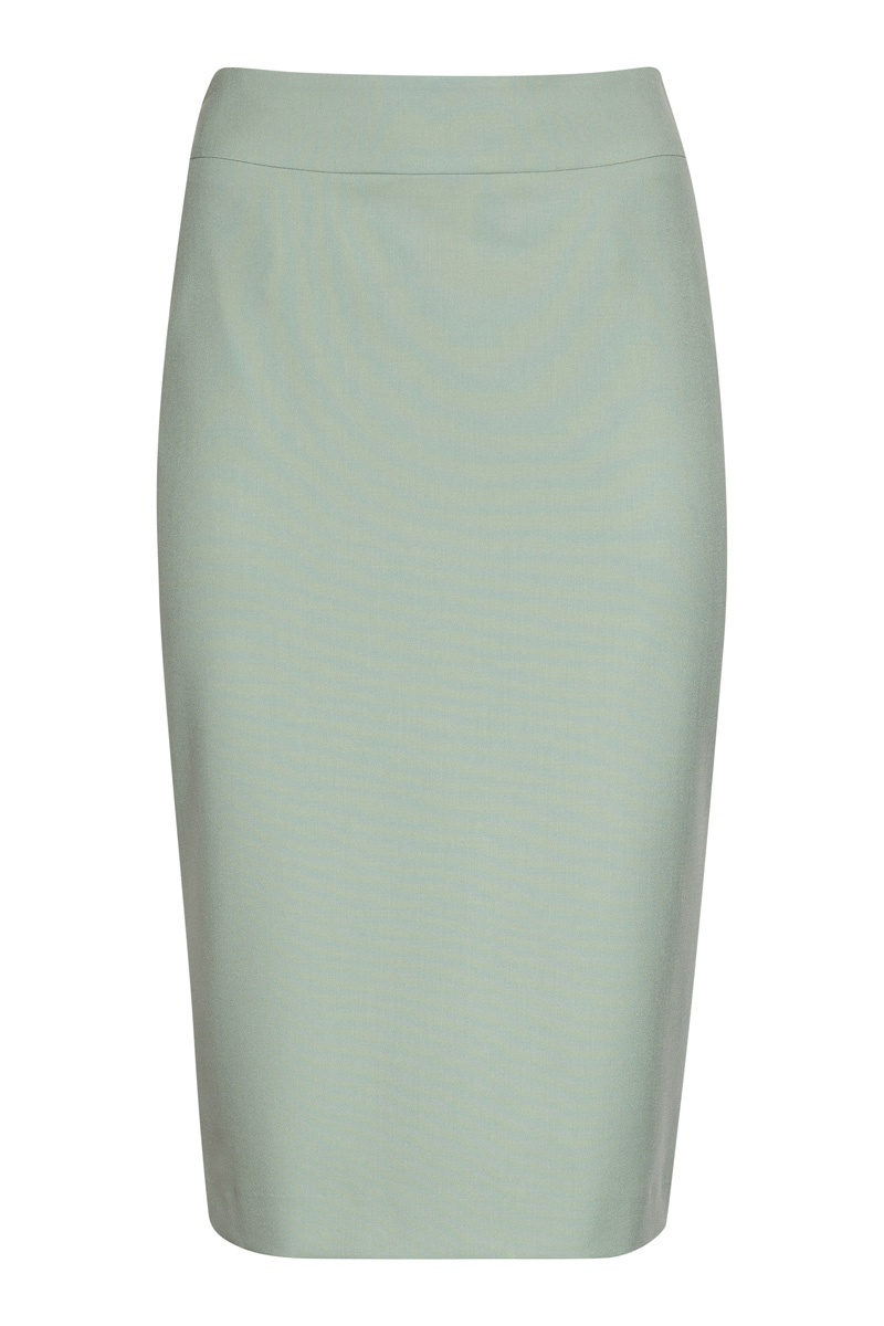 Классическая юбка зауженного силуэта VASSA&Co, пол женский, цвет хаки, фото №5