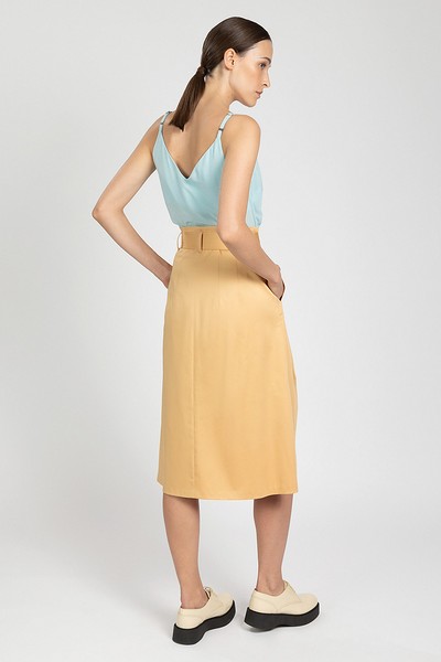 Юбка VASSA&Co, пол женский, цвет коричневый, фото №5