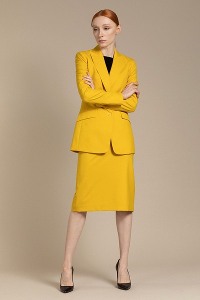 Классическая юбка зауженного силуэта VASSA&Co, пол женский, цвет желтый, фото №2