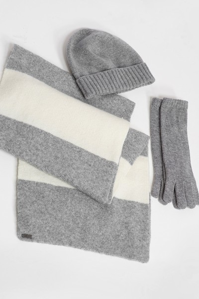 Шарф трикотажный VASSA CODE, пол женский, цвет серый, фото №5