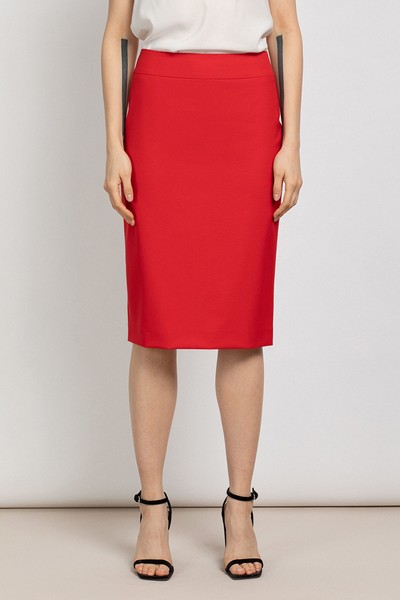 Классическая юбка зауженного силуэта VASSA&Co, пол женский, цвет красный, фото №2