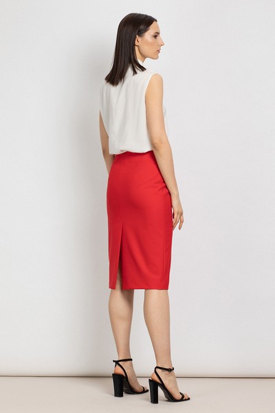 Классическая юбка зауженного силуэта VASSA&Co, пол женский, цвет красный, фото №3