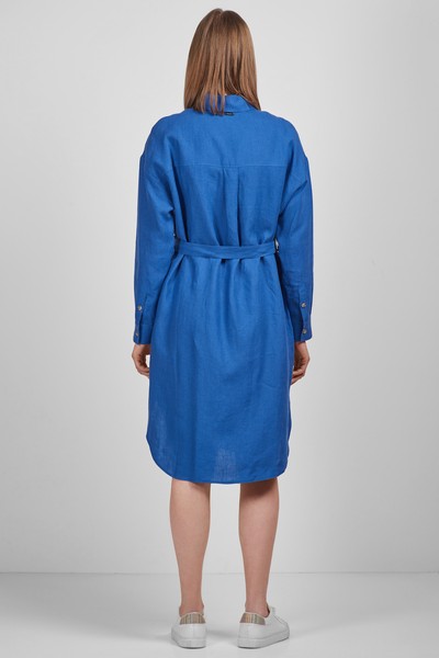 Платье льняное VASSA CODE, пол женский, цвет синий, фото №5
