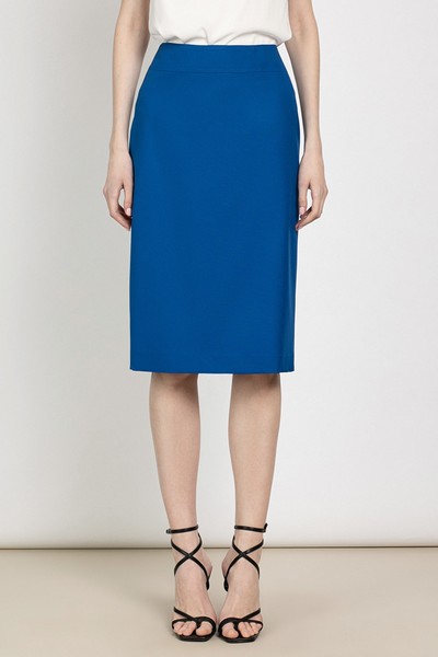 Классическая юбка зауженного силуэта VASSA&Co, пол женский, цвет синий, фото №2