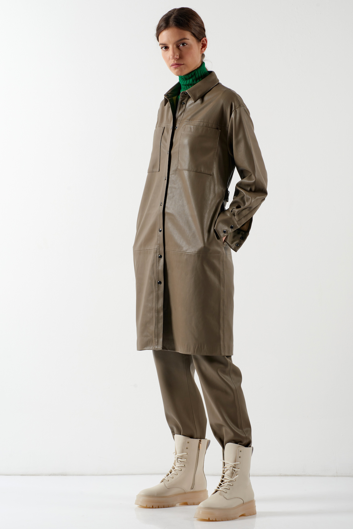 Платье из экокожи VASSA CODE, пол женский, цвет серый, фото №2