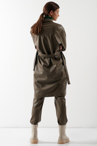 Платье из экокожи VASSA CODE, пол женский, цвет серый, фото №6