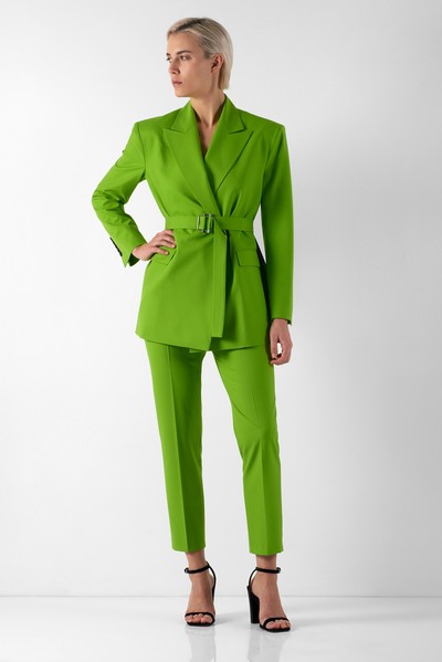 Жакет с расширенными плечами VASSA&Co, пол женский, цвет зеленый, фото №3