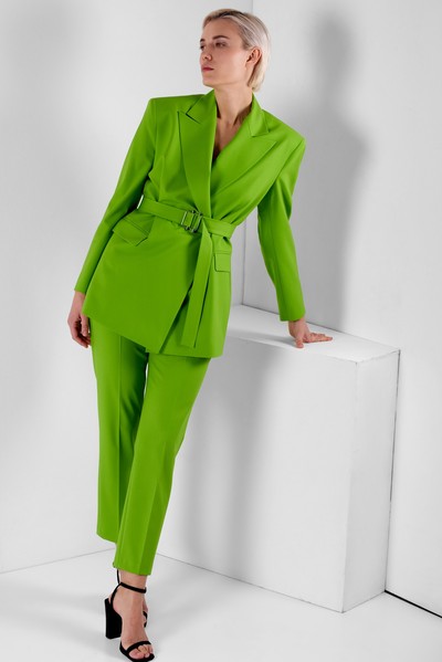 Жакет с расширенными плечами VASSA&Co, пол женский, цвет зеленый, фото №2