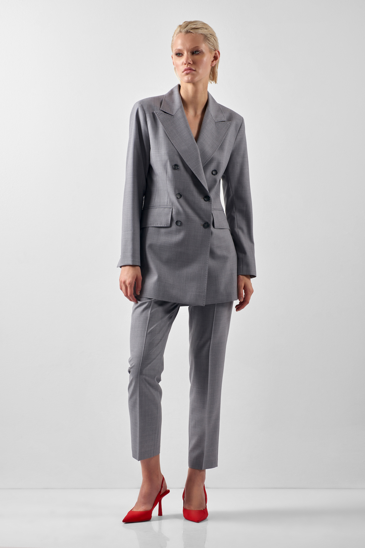 Жакет VASSA&Co, пол женский, цвет серый, фото №3