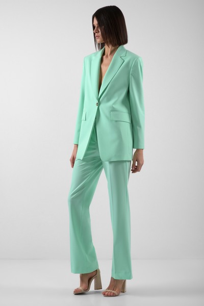 Брюки расклешенного силуэта VASSA&Co, пол женский, цвет зеленый, фото №2