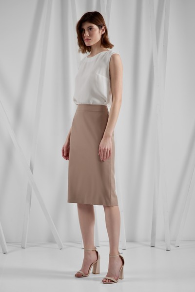 Юбка-карандаш VASSA&Co, пол женский, цвет бежевый, фото №2
